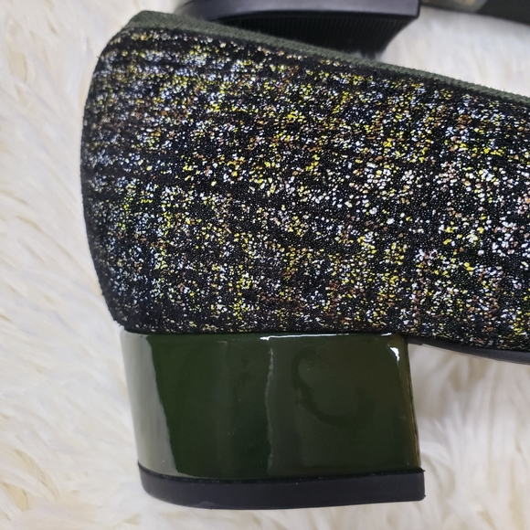 FERCA 81 Italian Genuine Leather Cap Toe Low Heel Green Tweed Pump--NEW--7.5 - Picture 12 of 16